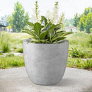Kante 18 Inch Dia Round Concrete Planter, Indoor Outdoor Large Plant Pot with Drainage Hole and Rubber Plug for Home Patio Garden, Gray Concrete by GreenHaven Gardens
