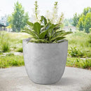 Kante 18 Inch Dia Round Concrete Planter, Indoor Outdoor Large Plant Pot with Drainage Hole and Rubber Plug for Home Patio Garden, Gray Concrete by GreenHaven Gardens