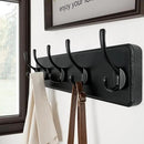SKOLOO Rustic Wall Mounted Coat Rack, Case of 2, Pine Solid Wood Coat Hook Hanger - 5 Hooks for Hanging Clothes Robes Towels Coats by CozyNest Decor