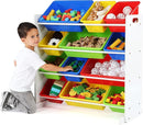 Humble Crew Kids Toy Storage Organizer with 12 Plastic Bins, White/Primary – Removable Bins for Playroom, Bedroom, Toddler Furniture for Boys and Girls Ages by TinyTreasures Baby Boutique