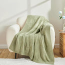 CozeCube Check Knit Throw Blanket, Sage Green Checkered Throw for Couch, Decorative Christmas Soft Cozy Warm Knitted Blanket for Bed Sofa Living Room, 60"X80" by CozyNest Decor