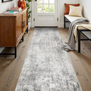 Washable Area Rugs 2'x8' Non-Slip Modern Abstract Soft for Living Room Entryway Bedroom Nursery, Print Pattern, Gray White Grey by TinyTreasures Baby Boutique