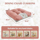 puredown® Chair Cushions for Dining Chairs, Tufted Memory Foam Chair Pads with Non-Slip Backing, Kitchen Seat Cushions with Ties, Washable Seat Pads Set of 4, 15.5" x 15.5" x 4", Pinky by CozyNest Decor