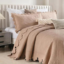 MarCielo 3-Piece 100% Cotton Oversized Bedspread Lightweight Quilt Coverlet Embroidery Farmhouse Bedding Set (TK Pale Taupe Camel, Oversized Queen (100"x106")) by CozyNest Decor