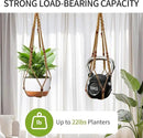 43 Inch Macrame Plant Hanger - Fits 6-15 Inch Pots, Extra Long Hanging Planter Holder for Indoor Outdoor, with Red Wood Beads, Boho Home Decor, 2 Pack, Brown (POTS NOT Included) by GreenHaven Gardens