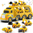 Veslier Construction Truck Toys for Boys Girls Age 1 2 3 4 5 6 Years Old，Carrier Transport Trucks for Kids 1-3 3-5 Year Old，Christmas Birthday Gift Toddler Toys. by TinyTreasures Baby Boutique