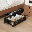 Bamboo Under Bed Storage with Wheels (2-Pack) – Rolling Underbed Shoe Organizer Box for Shoes, Blankets, Toys, Clothes Container Space-Saving Organizer Bins for Bedroom, Closet, Dorm, Nursery by CozyNest Decor