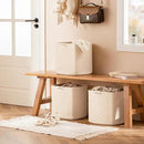 joybest Cube Storage Bins Set of 4, 11inch Cube Baskets Organizer for Nursery, Square Cotton Rope Baskets for Shelves Organizing, Kids Toy, Closet Storage, Beige by CozyNest Decor