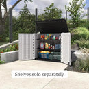 HOMSPARK Storage Shed Weather Resistance, Multi-Purpose Outdoor Storage Cabinet for Backyards and Patios, Horizontal Storage Shed for Lawnmower, Patio Accessories (White 1, Large - 26 cu.ft) by GreenHaven Gardens
