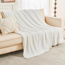 EMME Muslin and Fleece Twin Blanket Reversible - 60"*80" Cream Soft Warm Throw Blankets for Couch Bed Picnic Travel Bed by CozyNest Decor
