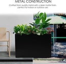 Kozyard 36" x 12" x 24" Metal Rectangular Planter Box Steel Long Box Planter Black Powder Coated Steel Plant Pot All-Weather Use with Partition Panel for Indoor Outdoor for Trees, Plants Flowers by CozyNest Decor
