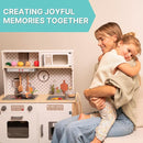 Wooden Play Kitchen for Kids with Working Sink & Faucet Toy – Montessori Sensory Pretend Playset for Toddlers 3-5 – Interactive Kids Kitchen Playset with Lights & Sounds by TinyTreasures Baby Boutique