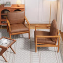 Mid Century Modern Accent Chair Set of 2, Leather Accent Chair, Relaxing Armchair with Solid Wood Frame & Soft Cushion, Reading Leisure Chairs for Living Room by CozyNest Decor