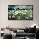 SIGNWIN 30"x60" Extra Large Framed Wall Art White Wildflower Field in Impressionist Style, Soft Floral Landscape for Home Living Room Bedroom Decor (Frame Assembly Required) by CozyNest Decor