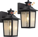 2 Packs Motion Sensor Outdoor Wall Lights - Black Dusk to Dawn Outdoor Lighting, LED Waterproof Exterior Garage Light Fixture, Modern Porch Light Outside Wall Mount for Front Door, House, Anti-Rust by GreenHaven Gardens