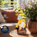 13" Garden Solar Spring Gnomes Statues Outdoor Spring Decor with LED Lighted Bee and Flowers Funny Garden Sculpture for Patio Yard Lawn Decorations Gifts by GreenHaven Gardens