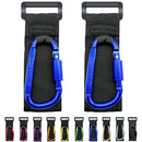 Baby Stroller Hook, Carry 30 lbs per Stroller Carabiner Clip, Adjustable Baby Stroller & Car Seat Hook for Hanging Diaper Bag, Wheelchair,Golf cart, Shopping and Pet Cart(2 Pcs Blue) by TinyTreasures Baby Boutique