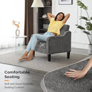 VINGLI Accent Chairs Set of 2 for Living Room, Light Grey Mid Century Modern Chair Soft Chenille Sofa Chair Upholstered Comfy Arm Chairs for Bedroom, Play Room, Apartment by CozyNest Decor