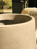 Kante 11.6" Dia Round Concrete Planter, Outdoor Indoor Large Plant Pots Containers with Drainage Hole and Rubber Plug for Home Garden Patio, Natural Concrete by GreenHaven Gardens
