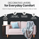 Gold Case Throw Blanket for Couch – 100% Recycled Turkish Cotton Blankets & Throws – Elegant Decorative Throw Blankets for Living Room Sofa – Woven Throws for Couch – Retro Pink – 50x60 by CozyNest Decor