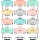 KeaBabies 12pk 4oz Glass Baby Food Containers with Lids - Leak-Proof, Microwavable Small Glass Jars, Baby Purees & Toddler Snack Storage Containers, BPA-Free, Dishwasher & Freezer Safe (Pastels) by TinyTreasures Baby Boutique