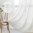 MYSKY HOME Natural Living Room Curtains 2 Panel Sets, Soft Cotton Blend Semi Sheers Light Filtering Back Tab Privacy Drapes for Patio Pergola Gazebo Nice Vertical Elegant Style, 50 x 95 Inches by CozyNest Decor