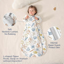 Baby Sleep Sack 18-24 Months, Cotton Detachable Long Sleeve Sleep Sack, 2.5 Tog Toddler Sleeping Sack with Temperature Strips, 2-Way Zipper Wearable Blankets for Newborns, Ocean by TinyTreasures Baby Boutique