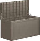 100 Gallon Waterproof Large Resin Deck Box Indoor/Outdoor Lockable Storage Container and Seating for Garden, Pool, and Patio (100 Gallon, Grey) by GreenHaven Gardens