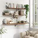 Fun Memories Deep Floating Shelves, 55W x 12D Floating Shelves for Wall, Wood Floating Shelf with Bracket, Wide Display & Storage Wall Shelves for Living Room, Bedroom, Rustic Brown by CozyNest Decor
