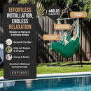 Hanging Hammock Chair Swing – Hanging Chair Outdoor & Indoor - Hammock Swing Chair – Quick & Easy Setup with Hardware Kit – Durable & Spacious Full Body Support – Holds 440 Lbs by GreenHaven Gardens