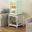 ChooChoo End Table, 24 Inch End Table with 2-Tier Storage Shelf, Side Table for Living Room, Wood Nightstand for Bedroom, Office, Oak by CozyNest Decor