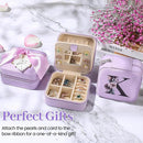 AYGXU Travel Jewelry Box for Women and Girls - Small Case With Initial A-Z - Teacher Gifts by TinyTreasures Baby Boutique