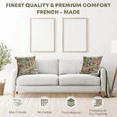 Charlotte Home Furnishings Decorative Tapestry Pillow Cover 14x14 in, Green Hares Couch Throw Pillow Cover, French Country Square Cushion Cases for Living Room Home Decor, Soft Cotton Jacquard Woven by CozyNest Decor