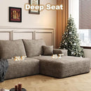108" Sectional Couches for Living Room Modern Modular Sofa with L-Shape Couchs Upholstered Boneless Couch Deep Seat Sectional Couch with Chaise (Camel, Right Facing Chaise+2Seaters) by CozyNest Decor