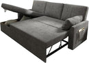 VanAcc Sleeper Sofa, Sofa Bed- 2 in 1 Pull Out Couch Bed with Storage Chaise, Sleeper Couch for Living Room, Grey Linen by CozyNest Decor