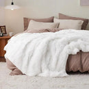 Bedsure GentleSoft Fluffy White Blankets Queen Size for Bed, Thick Sherpa Faux Fur Fleece Fuzzy Plush Winter Warm Heavy Soft Queen Blankets, Bedroom Decor White Gifts Cozy Gifts for Women Men, 90x90 by CozyNest Decor
