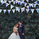 33Ft Iridescent Party Decoration Holographic Fabric Triangle Pennant Banner Flag Cotton Bunting Garland for Birthday Wedding Bridal Shower Bachelorette Engagement Disco Euphoria Galaxy Party Supplies by GreenHaven Gardens