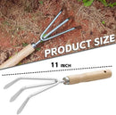 Japanese Hand Cultivator Garden Tool - Hand Rake - Garden Cultivator Hand Tools for Weeding and Turning Soil, Heavy Duty Stainless Steel Blade Gardening Hand Tool with Hang Hole by GreenHaven Gardens