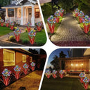 Homight Solar Metal Agave Butterfly Flower Stick Garden Sculpture - Outdoor Christmas Lights, Swaying Solar Lights Gift (2 PCS RED) by GreenHaven Gardens