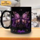Hyturtle Personalized Purple Butterfly Mug - Butterfly Gifts For Women Lovers - Animal Gift For Bird Lover Her - Bird Gifts For Mom on Mother Day - Custom Name Coffee Cup Ceramic Mug 11 Oz 15 Oz by CozyNest Decor