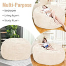 Large Bean Bag Chair, 6FT Giant Beanbag Chairs with Memory Foam Filled, Bean Bag Chairs for Adults, Ultra Soft Lazy Sofa for Living Room Bedroom (White) by CozyNest Decor