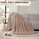 L'AGRATY Chunky Knit Blanket Throw: 60''x80'' Chenille Chunky Knitted Throw Blanket for Bed Couch - Handmade Thick Big Cable Knit Blanket - Large Crochet Rope Blanket for Home Decor(Light Taupe) by CozyNest Decor