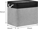 Bidtakay Storage Baskets Extra Large Baskets for Organizing Grey Rectangle Laundry Basket Linen Fabric Bins Set of 2 Clothes Baskets for Closet Shelves Hallway Bedroom Toy Organizer 17x12x15 In by TinyTreasures Baby Boutique