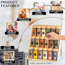 Extra Sturdy 3-Tier Bamboo Spice Rack – 12" W x 10" D x 13" H – Foldable Non-Slip Wooden Spice Organizer for Countertop, Cabinet & Drawer – Includes Labels, Funnel & Hooks – Spice Jars NOT Included by CozyNest Decor