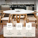POLY & BARK Weave Dining Chairs – Mid-Century Modern Wishbone Dining Chairs with Arms, Solid Wood Frame, Indoor Use – Natural – Set of 2 - Ideal for Dining Room, Kitchen or Stylish Accent Setting by CozyNest Decor