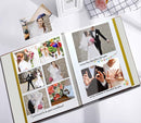 Self-Adhesive Photo Album, Dust-free, glue free and waterproof Scrapbook Album, Family album, Leather Cover, Hand Made DIY Albums Holds 3x5, 4x6, 5x7, 6x8,8x10 photos (Oatmeal, Large) by TinyTreasures Baby Boutique