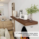 Floating Shelves 55 Inch Long, 12 Inch Deep Floating Shelves for Wall, Rustic Deep Wall Shelf for Fireplace Mantel, 55 x 12 Large Display Shelf for Living Room, Bedroom, Kitchen, Walnut Color, 1 Pack by CozyNest Decor