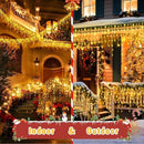 Christmas Lights 640 LED 65 FT Christmas Lights Outdoor with 120 Drops Plug in 8 Modes Christmas Decorations Curtain Fairy Lights for Wedding Party Holiday Bedroom Garden Patio Indoor (Warm White) by GreenHaven Gardens