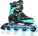 2PM SPORTS Vinal Girls Adjustable Flashing Inline Skates, All Wheels Light Up, Fun Illuminating Skates for Kids Men Adult Women and Boys by TinyTreasures Baby Boutique