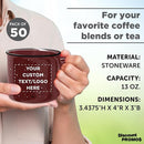 DISCOUNT PROMOS Custom Ceramic Campfire Coffee Mugs 13 oz. Set of 50, Personalized Bulk Pack - Perfect for Tea, Espresso, Cappuccino, Hot Cocoa - Maroon by TinyTreasures Baby Boutique